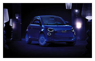 Fiat 500 La Prima Electric Car Kartell Trim White Image Outline Front View